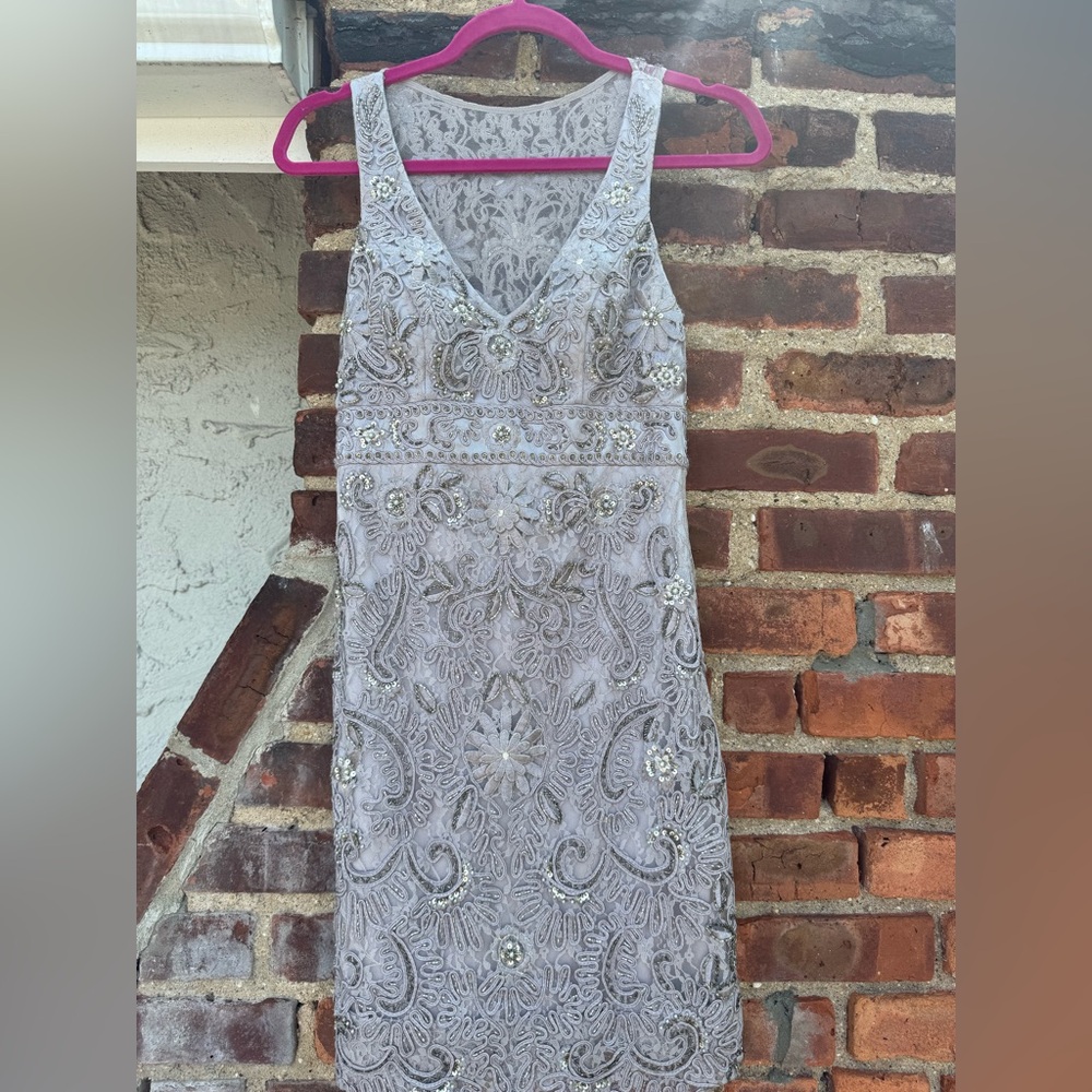 Elegant Gray Embellished Dress